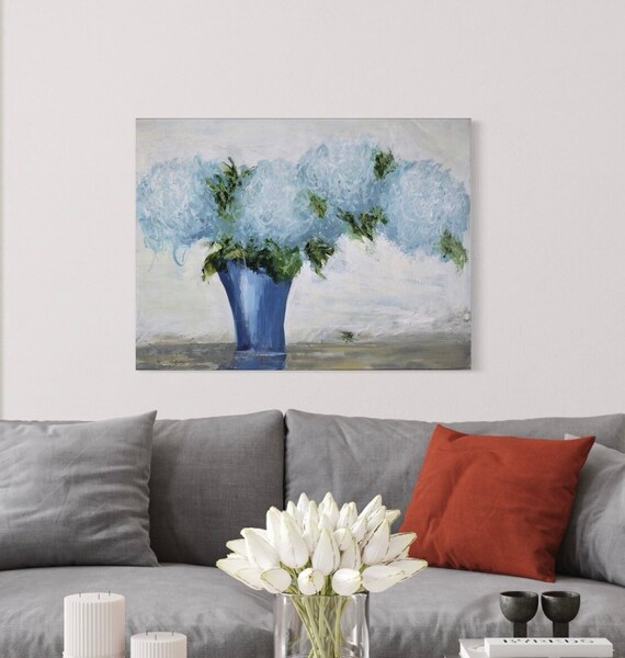 Blue Blooms II   18h x 24w