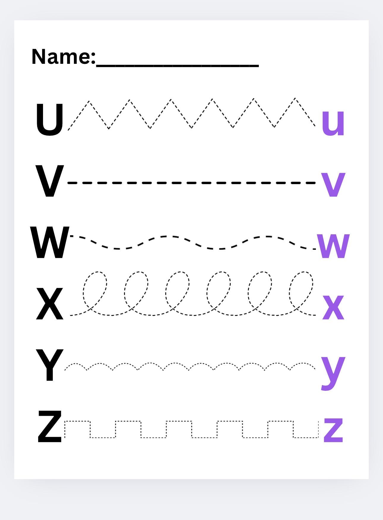 ABC Tracing Worksheet, Preschool, Kindergarten (digital Download) - Etsy