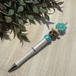 Bolígrafo con girasol turquesa/bolígrafo con margarita/bolígrafo de vaquero/bolígrafo con sombrero de vaquero/bolígrafo del oeste/bolígrafo con estampado de vaca