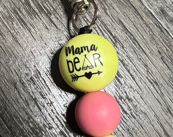 Mama Bär Keychain | Perlen Rucksack Charm
