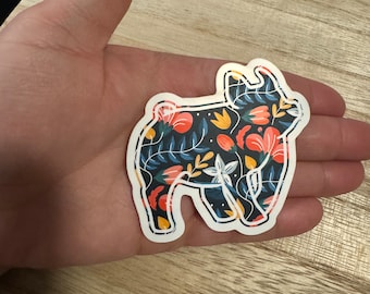Floral Show Pig Sticker | Farm Animal Decal