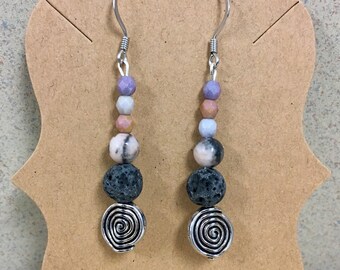 Hypoallergenic Aromatherapy Earrings, Essential Oil Diffusing Earrings, Diffusing Earrings, Lava Earrings, Lava Bead Earrings