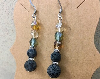 Hypoallergenic Aromatherapy Earrings, Essential Oil Diffusing Earrings, Diffusing Earrings, Lava Earrings, Lava Bead Earrings