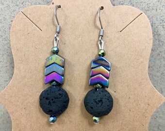 Hypoallergenic Aromatherapy Earrings, Essential Oil Diffusing Earrings, Diffusing Earrings, Lava Earrings, Lava Bead Earrings,