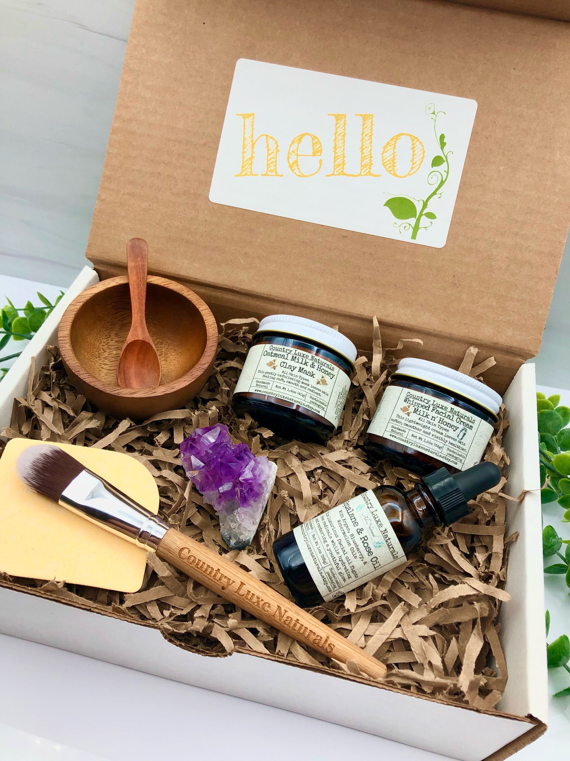 Facial Spa Gift Set Clay Face Mask Powder Mixing Bowl Set Etsy