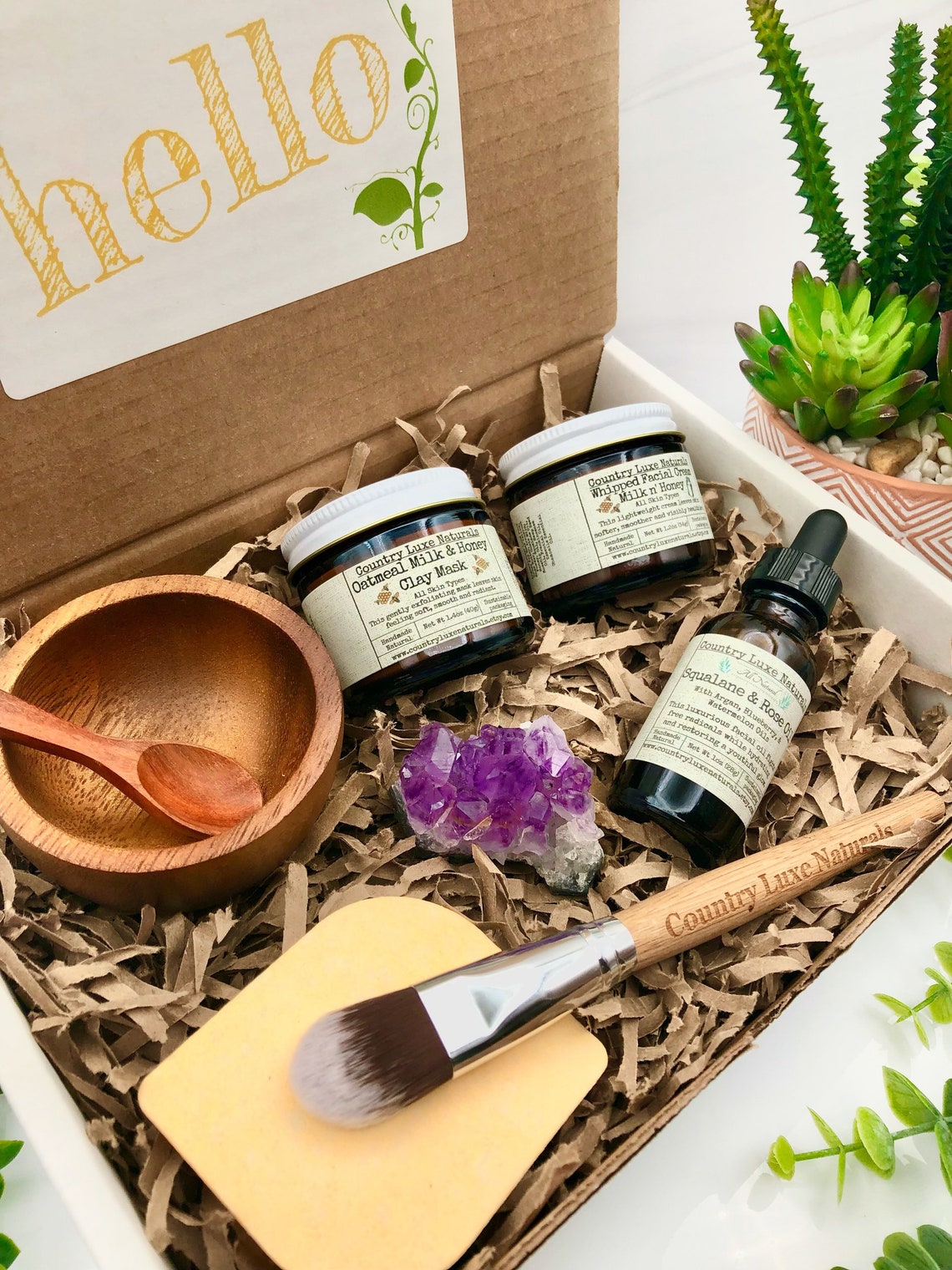 Facial Spa Gift Set Clay Face Mask Powder Mixing Bowl Set Etsy