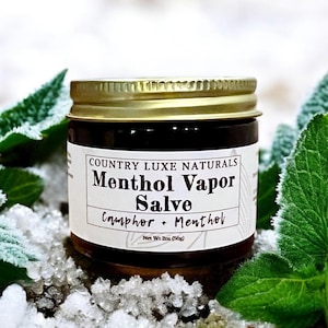 Menthol + Camphor Vapor Chest Balm, Menthol Vapor Salve, Eucalyptus Chest Rub, Camphor Essential Oil Salve, Natural Essential Oil Balm