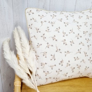 Double gauze cushion cover of your choice, 1 printed side and 1 plain side, customizable