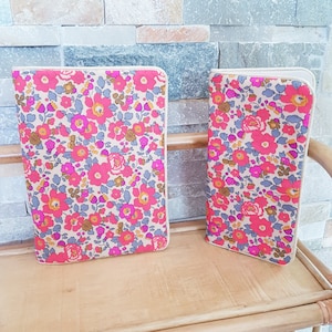 Protector de libreta de salud o protector de libreta de familia en Liberty, ribete dorado, personalizable
