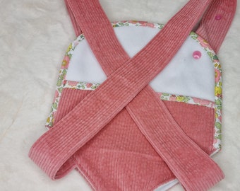 Baby carrier up to 42 cm in velvet and liberty betsy fabric