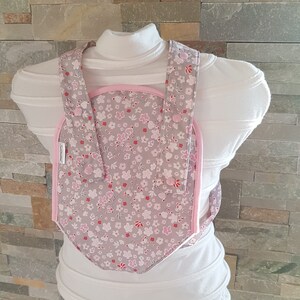 Portabebés en tejido estampado Lili, correas ajustables y personalizables