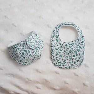 Diaper, bib and baby wipes in cotton Léonie pattern available in several sizes