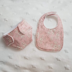 Liberty Capel Rose baby diaper, bib and wipes available in several sizes