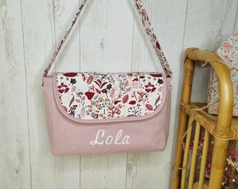 Sac à langer pour poupée en coton imprimé Herb Garden Pourpre taille personnalisée