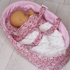 Cuna Phoebe Liberty fucsia totalmente equipada