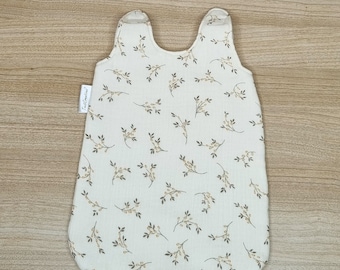 Baby sleeping bag in double gauze branch pattern, available in several sizes