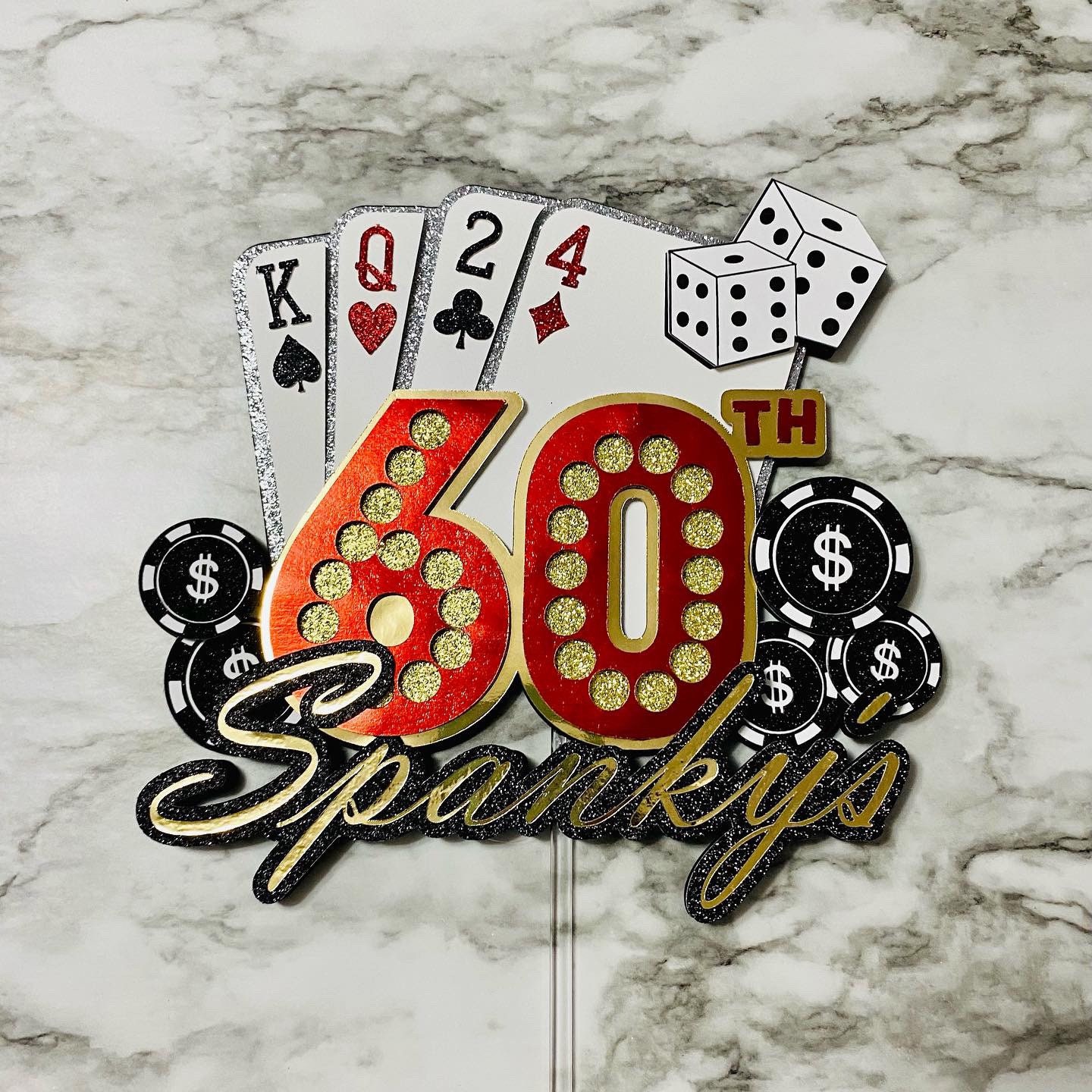 Casino Personalized Cake Topper/ Birthday Topper / - Etsy