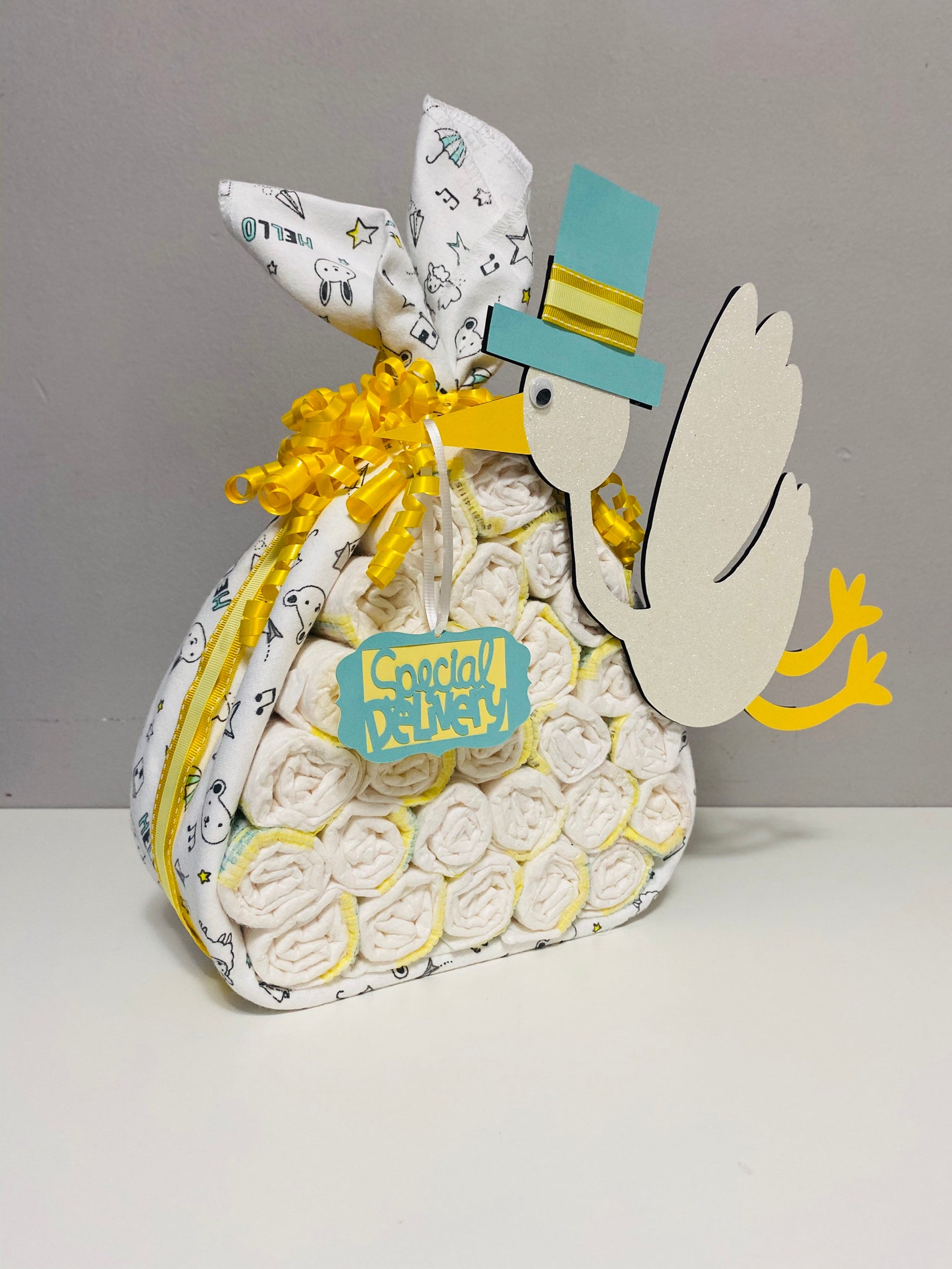 SPECIAL DELIVERY STORK Diaper Cake Assembled/kit Gender - Etsy