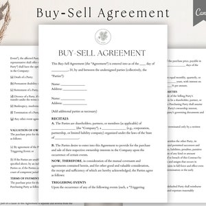 Bewerkbare formuliersjabloon koop-verkoopovereenkomst, zakelijke aankoopovereenkomst, document voor eigendomsoverdracht, aanpasbaar juridisch document, pdf, canva