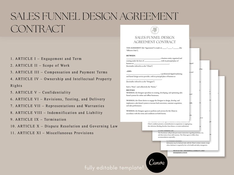 Sales Funnel Design Agreement Contract, Funnel Builder Contract ...