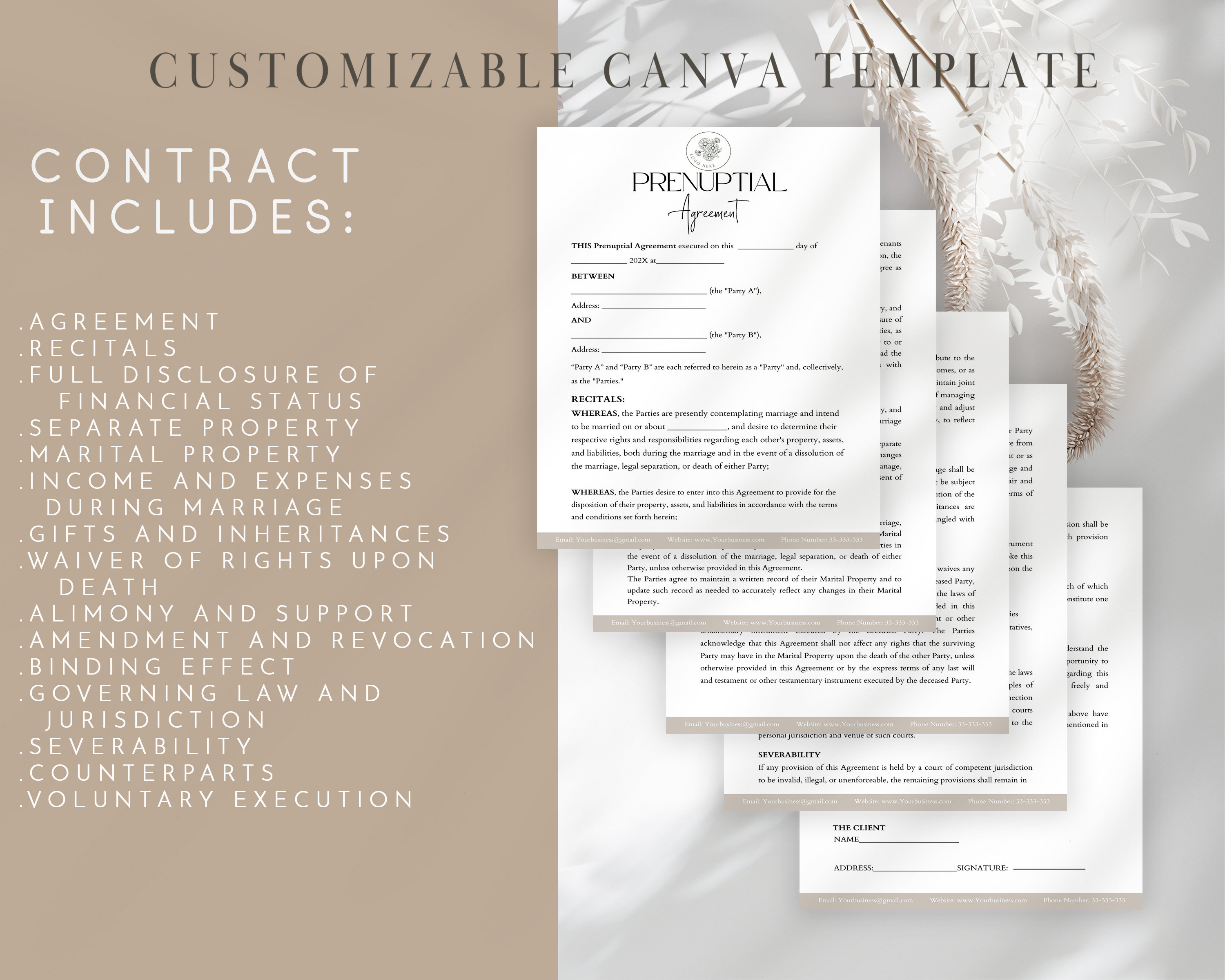 Prenuptial Agreement Template Antenuptial Agreement Editable Prenup Prenuptial Agreement Template Antenuptial Agreement Editable Prenup