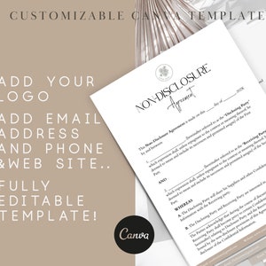 Non-Disclosure Agreement Template, Contractor NDA, NDA Template Agreement, Editable Confidential Disclosure Agreement ,Non Disclosure Canva image 4