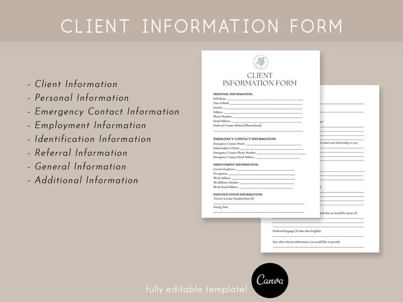 Client Background Informtion Form Client Information Form Template,new Client Registration Form Pdf ...