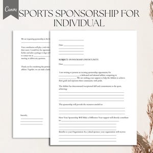 Sports Sponsorship for Individual Letter Template, PDF, Canva