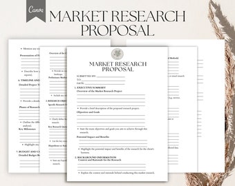 Market Research Proposal Template, Market Analysis Proposal Form Pdf, Canva