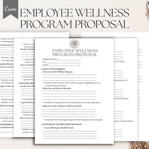 Employee Wellness Program Proposal, Template Form, Pdf, Canva