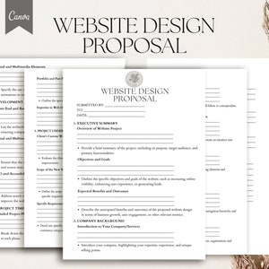 Può includere: Un modello di proposta di progettazione di siti web con un design floreale in bianco e nero. Il modello include sezioni per un riepilogo esecutivo, una panoramica del progetto, obiettivi e obiettivi, benefici e risultati attesi, informazioni sull'azienda e un'introduzione ai tuoi servizi.