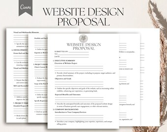 Plantilla de propuesta de diseño de sitio web, formulario de propuesta de diseño de sitio web, propuesta de sitio web, Pdf,Canva