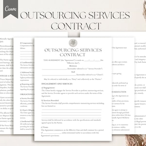 Outsourcing Services Contract Template, Outsourcing Agreement, PDF ...