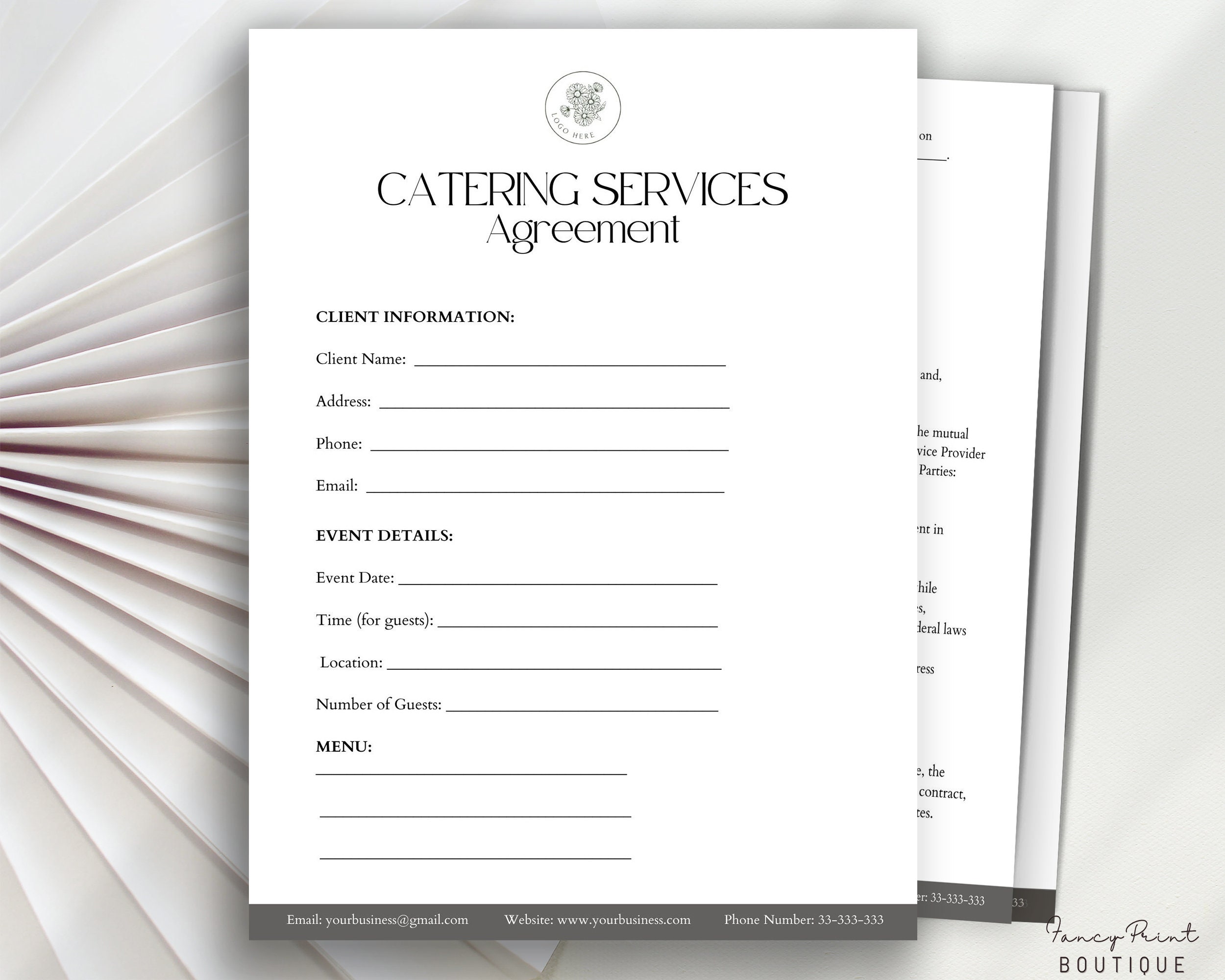 Catering Contract Agreement Template Catering Contract Agreement Template