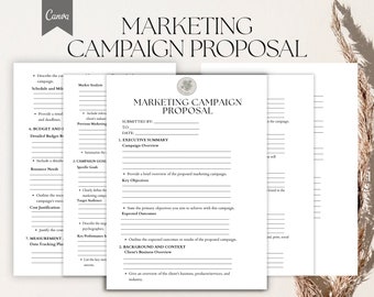 Marketing Campaign Proposal Template, Marketing Initiative Proposal Form Pdf, Canva