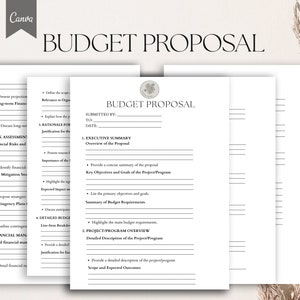 Budget Proposal, Project Budgeting form, Financial proposal template, Pdf, Canva image 1