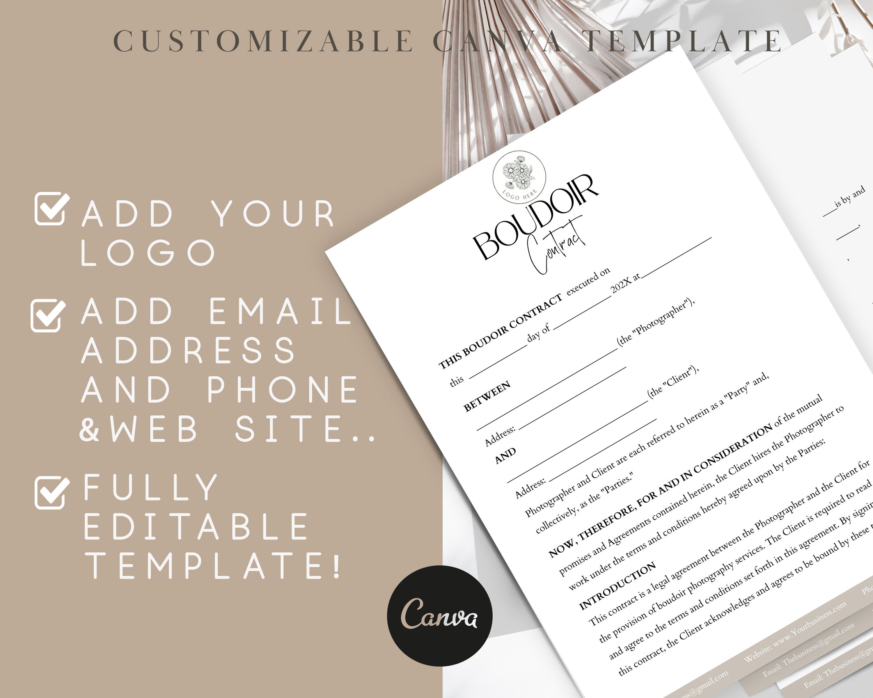 Boudoir Contract Template editable Boudoir Contract Form for Boudoir Contract Template editable Boudoir Contract Form for