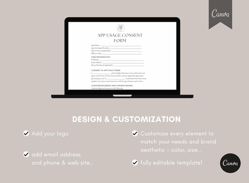 Content Usage Rights Form App Usage Consent Form Template, Pdf, Canva - Etsy