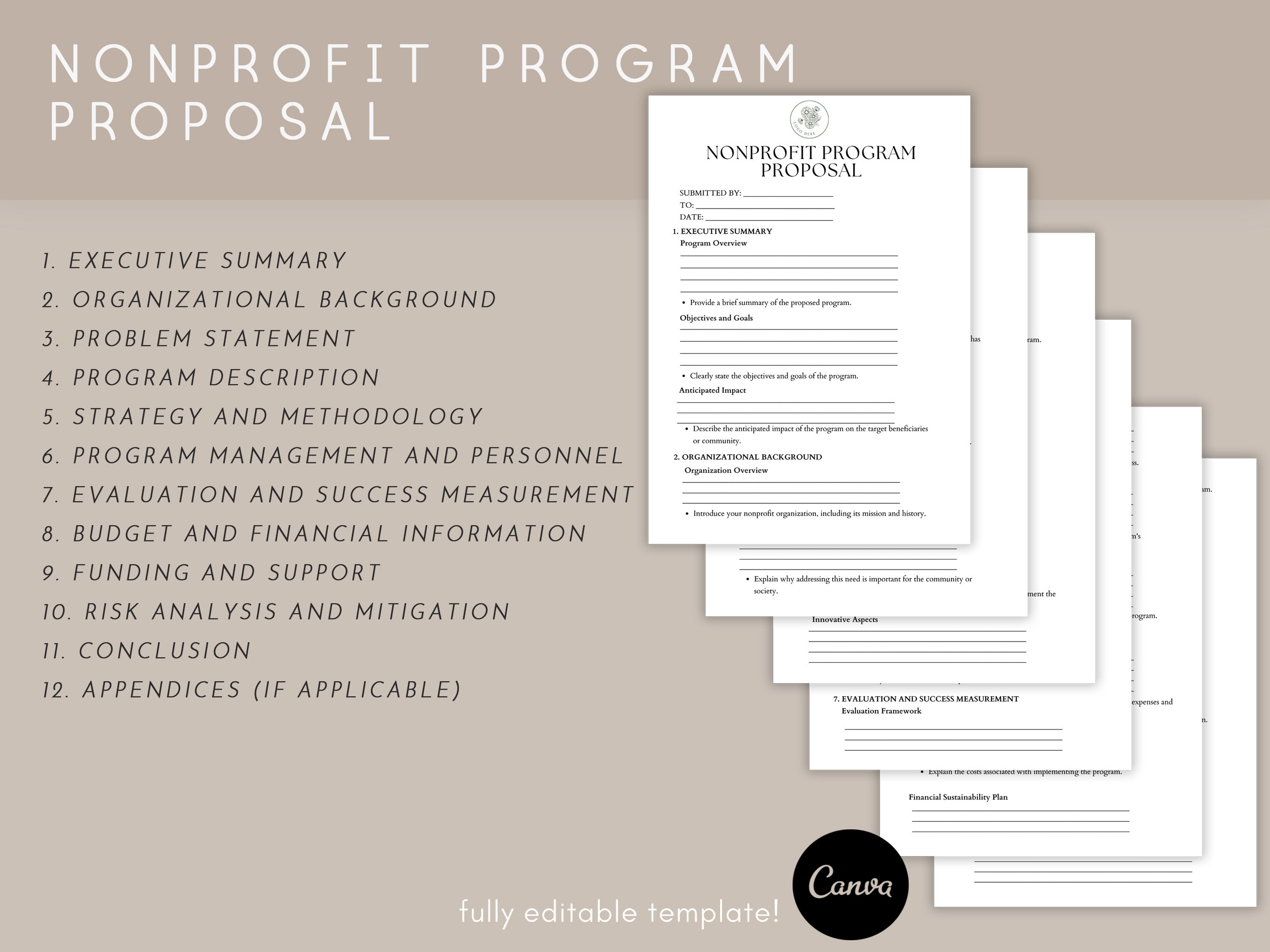Nonprofit Program Proposal Template Charitable Organization Project Nonprofit Program Proposal Template Charitable Organization Project