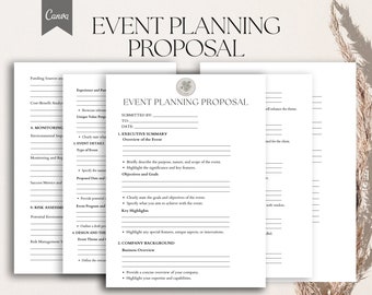 Modèle de proposition de planification d'événement, Formulaire de services de planification d'événement, Proposition d'événement, PDF, Canva