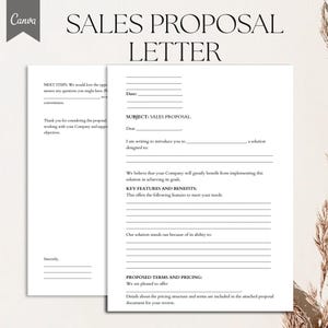 Plantilla de carta de propuesta de ventas, PDF, Canva