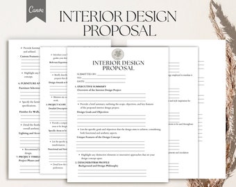 Voorstelsjabloon voor interieurontwerp, Decorvoorstelformulier Pdf, Canva