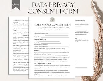 Data Privacy Consent Form Template, PDF, Canva