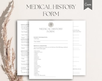 Anamnesblankett, patientjournalblankett, PDF, Canva