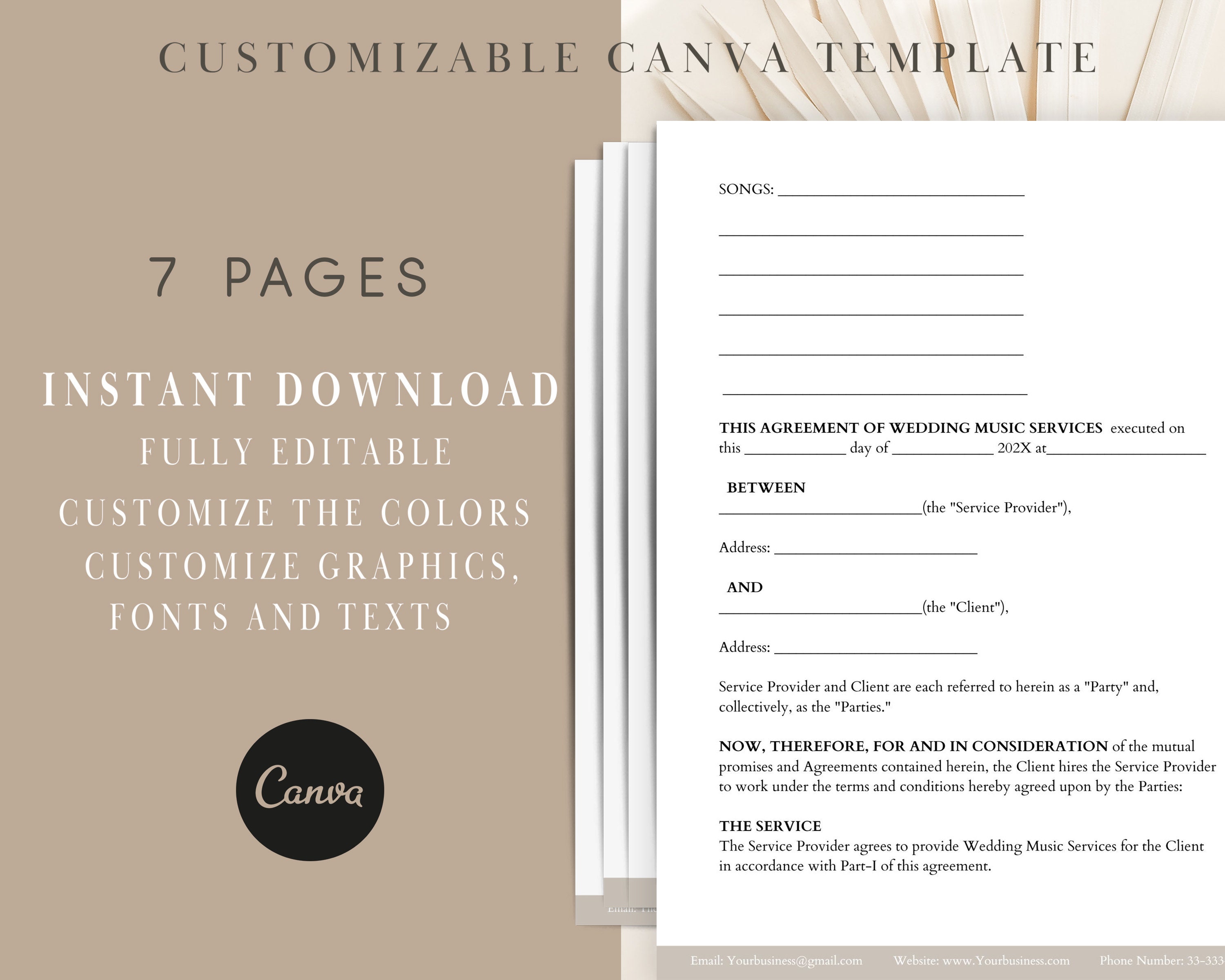 Wedding singer contract template | Honestweddingadvice.com