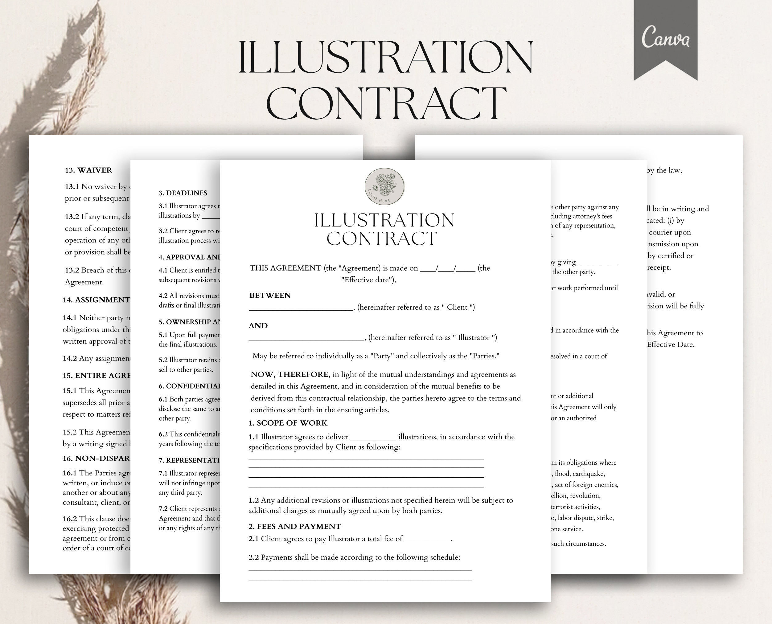 Illustration Contract Template, Freelance Illustrator Agreement Illustration Contract Template, Freelance Illustrator Agreement