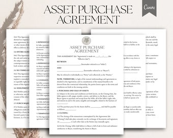 Asset Purchase Agreement, Asset Purchase Agreement, business purchase agreement, Business Sale and Purchase Agreement, APA forms, pdf Canva