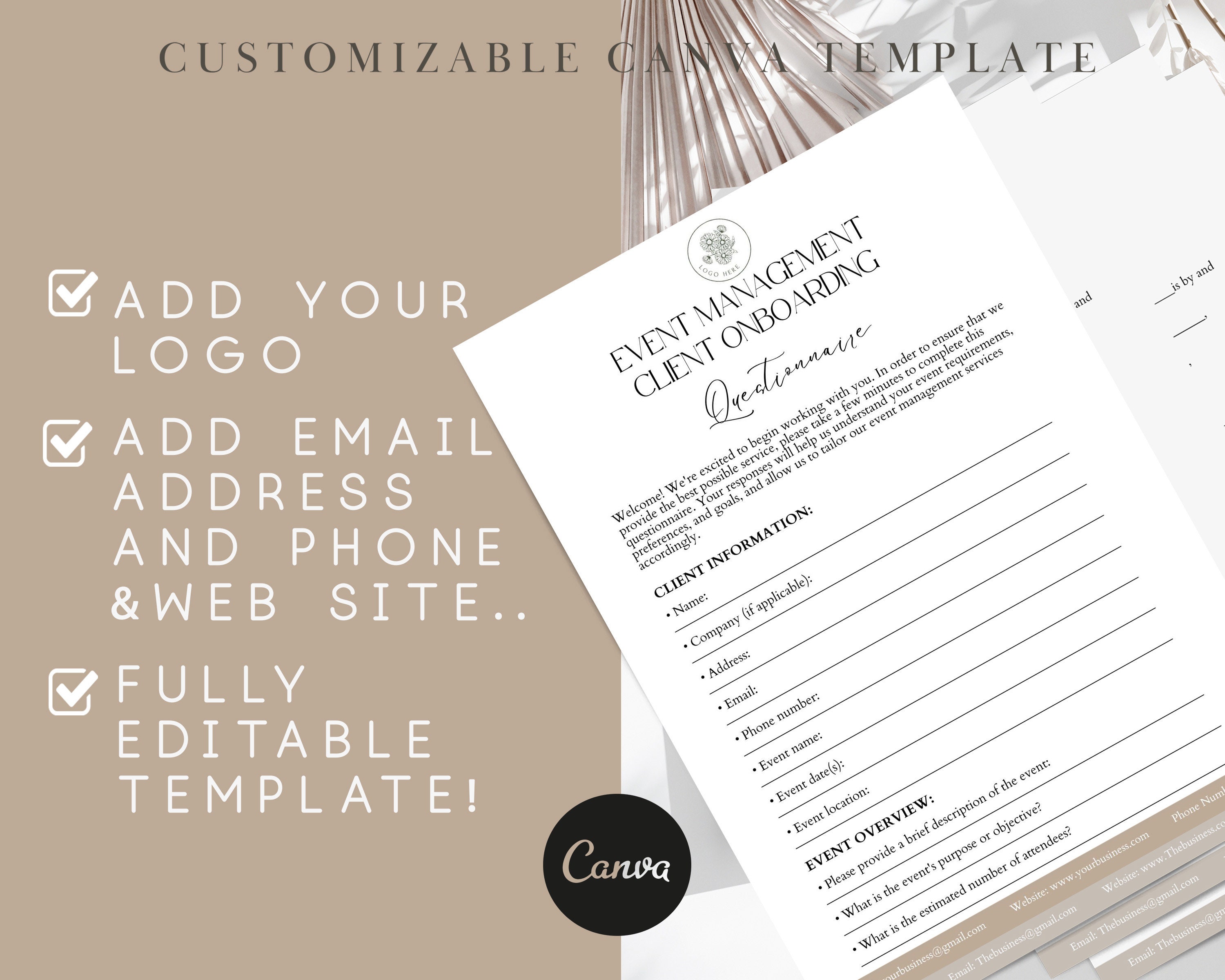 Event Management Client Form.pdf Editable Event Management Client Onboarding Questionnaire Form, Event ...