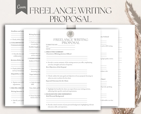 Freelance Writing Proposal ,Freelance Writing Services Proposal, Writing Proposal, Pdf, Canva