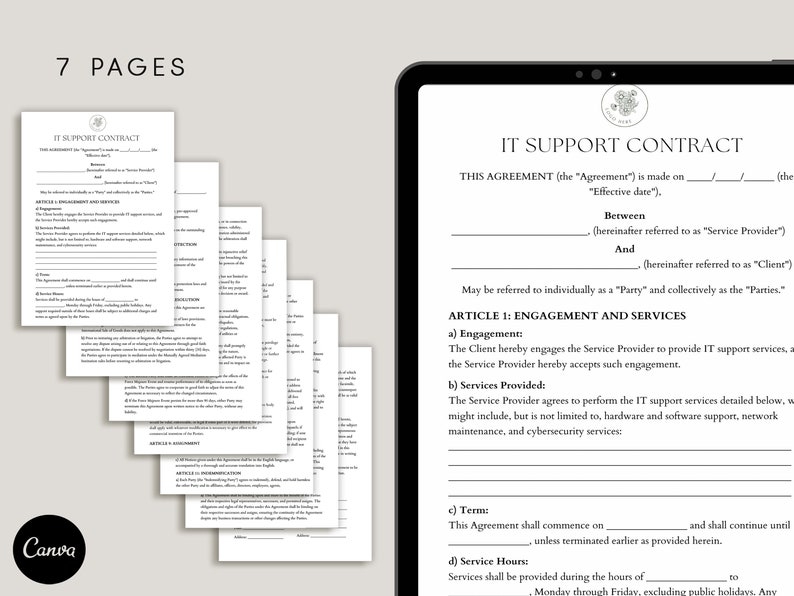 IT Support Contract, IT Service Agreement, IT Support Services ...